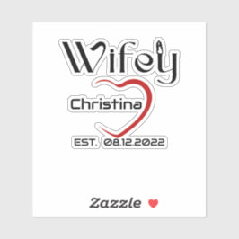 Pegatinas del Aniversario del Boda de Hubby Wifey