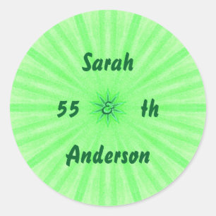 Pegatinas del Aniversario del Kaleidoscope verde e