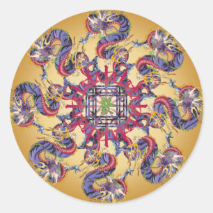 Pegatinas del Año Dragón Mah Jongg