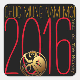 Pegatinas del Año Nuevo 2016 en Vietnam