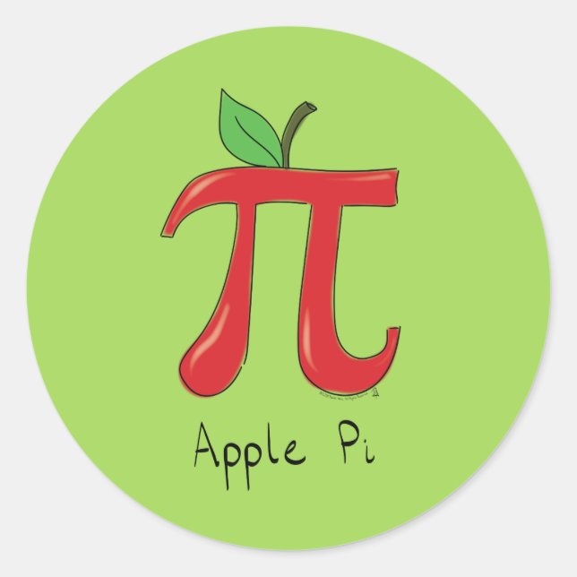 Pegatinas del Apple Pi Cute Math Pi Day (Anverso)