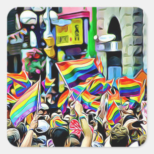 Pegatinas del arco iris de LGBT y de la protesta