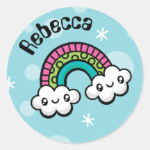Pegatinas del arcoiris de Doodles totalmente adora