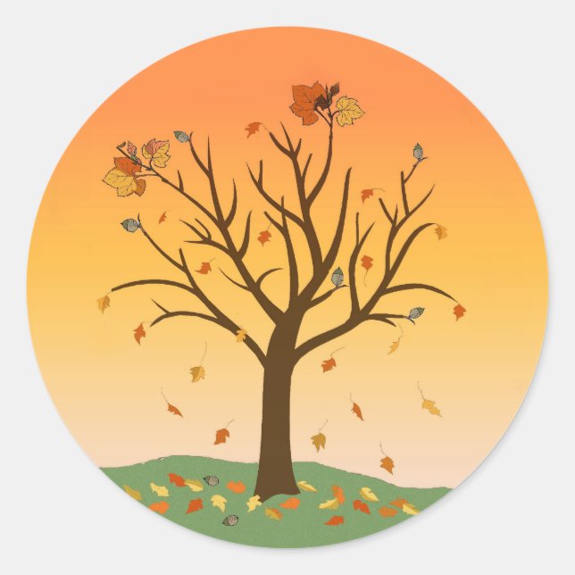 Pegatinas del atardecer de otoño (Anverso)