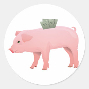 Pegatinas del banco Pink Piggy