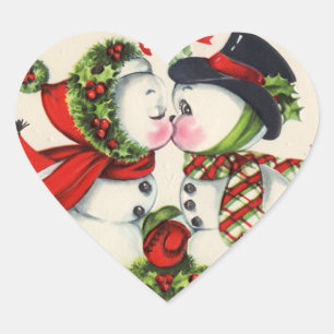 Pegatinas del beso de Snowman