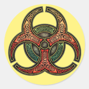 Pegatinas del Biohazard de Knotwork