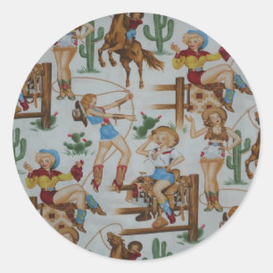 Pegatinas del blanco de las vaqueras del rodeo