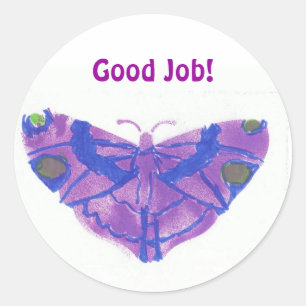 Pegatinas del "buen trabajo" w/purple (grande)