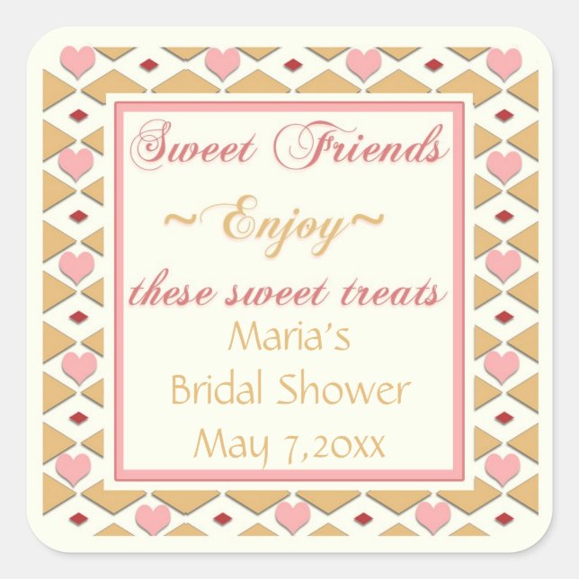 Pegatinas del Buffet de los Diamantes del Oro Rosa (Anverso)