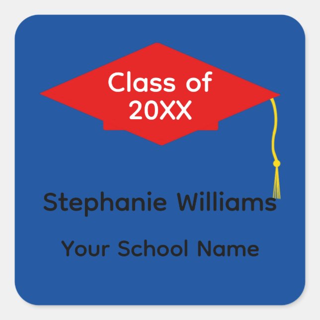 Pegatinas del Cabo de Graduación Rojo #1-2 (Anverso)