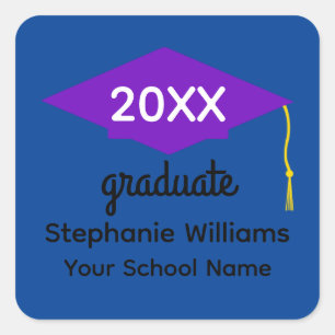 Pegatinas del Cap 1-3 de graduación púrpura