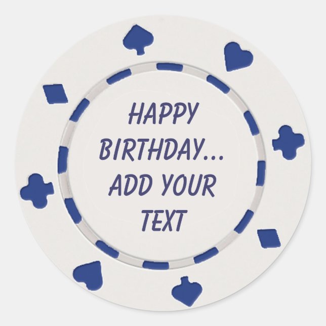 Pegatinas del Casino Night Birday Cupcake Toppers (Anverso)