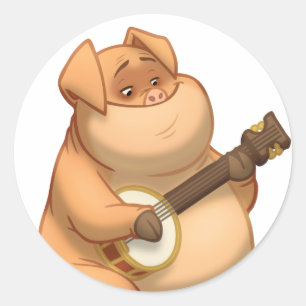 Pegatinas del cerdo del Banjo-Strummin'