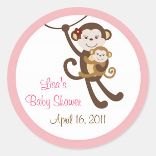 Pegatinas del chica Baby Monkey Jungle Sellos para