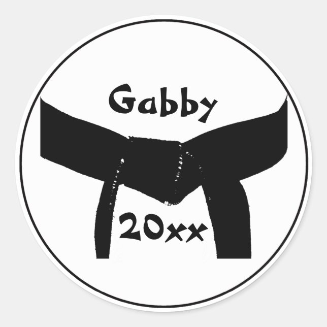 Pegatinas del Cinturón Negro Básico de artes marci (Anverso)