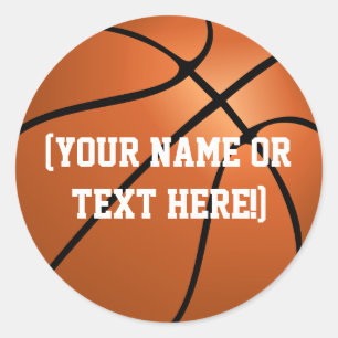 Pegatinas del Círculo Personalizado de Baloncesto