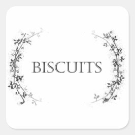 Pegatinas del Classic Vine Design Biscuit Jar Labe