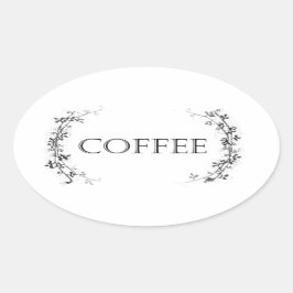 Pegatinas del Classic Vine Design Coffee Jar Label