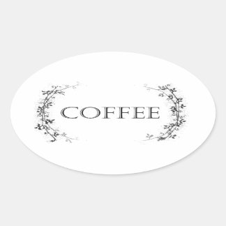 Pegatinas del Classic Vine Design Coffee Jar Label