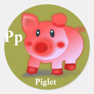 Pegatinas del cochinillo de la letra P