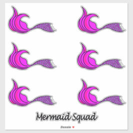 Pegatinas del concurso de cola de sirena rosa