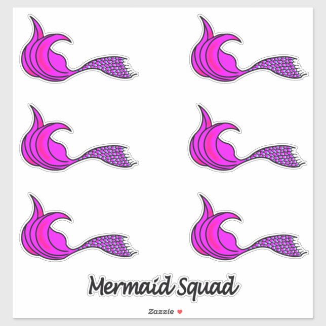 Pegatinas del concurso de cola de sirena rosa (Hoja)