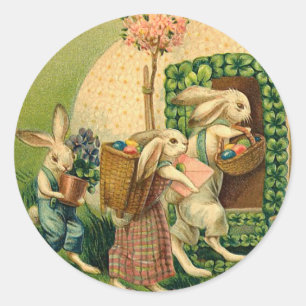 Pegatinas del conejito de pascua del vintage