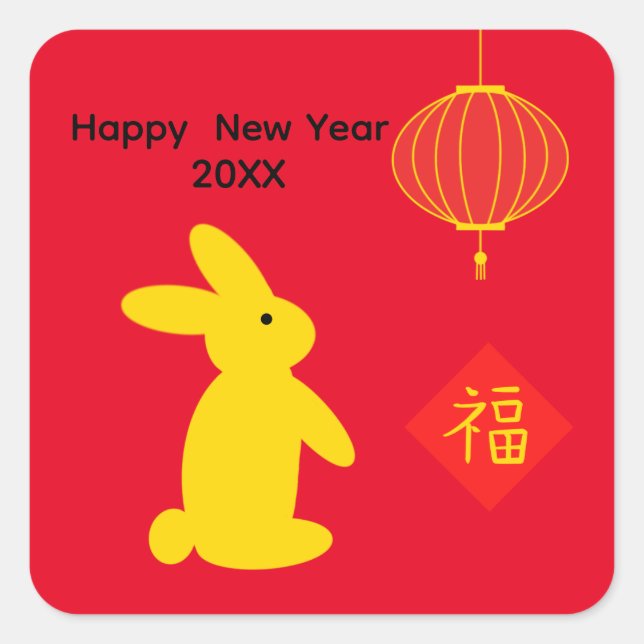 Pegatinas del Conejo Afortunado #3 (Anverso)