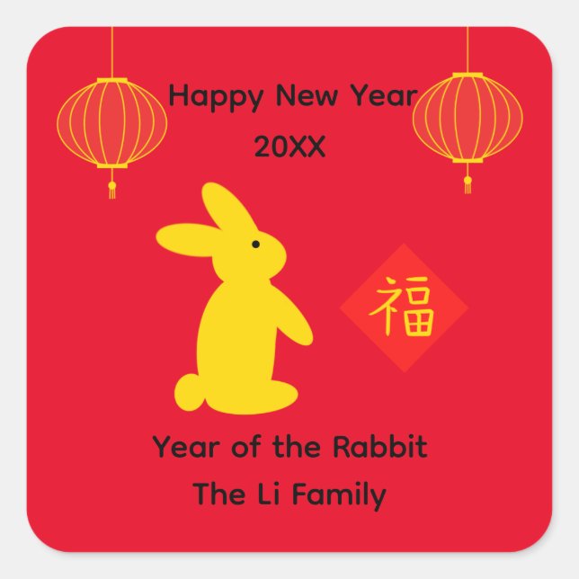 Pegatinas del Conejo Afortunado #4-2 (Anverso)