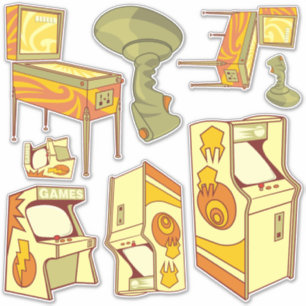 Pegatinas del conjunto de iconos de juegos retro