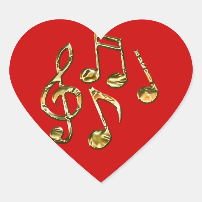 Pegatinas del corazón amantes de la MÚSICA (Anverso)