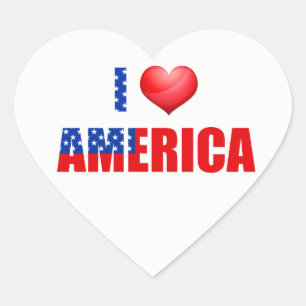Pegatinas del corazón-Amo América