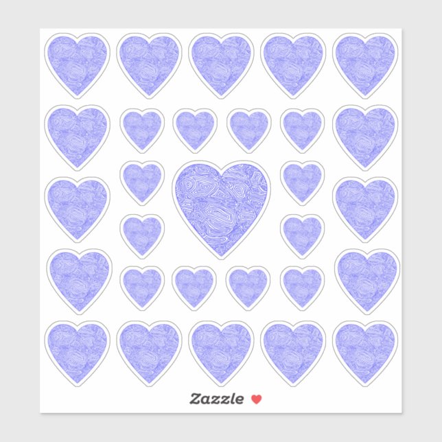 Pegatinas del corazón azul (Hoja)