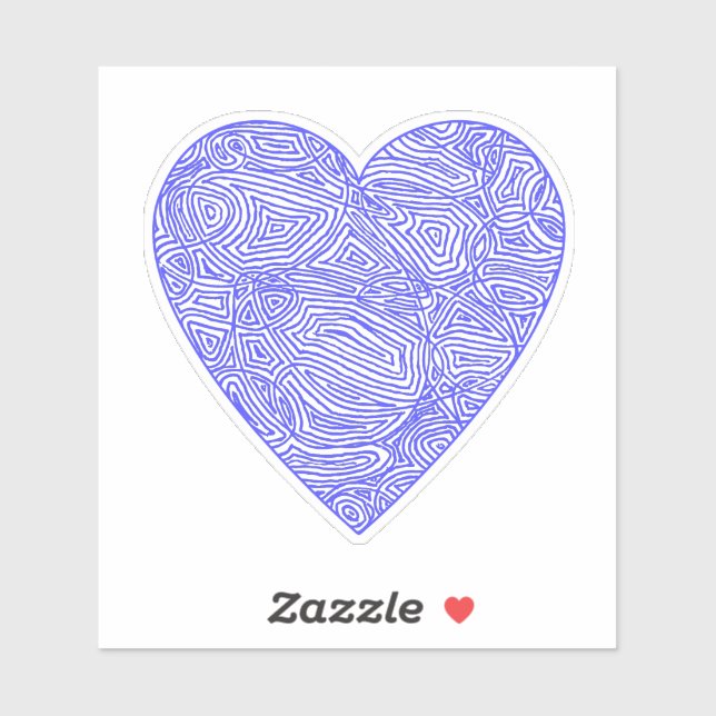 Pegatinas del corazón azul (Hoja)