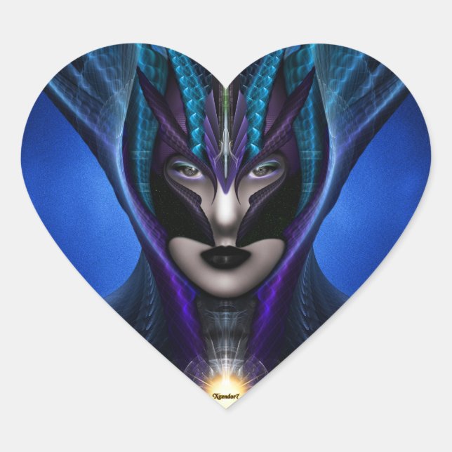 Pegatinas del corazón azul de la sombra de Taidush (Anverso)