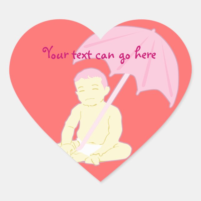 Pegatinas del corazón de Baby Shower (Anverso)