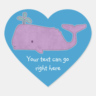 Pegatinas del Corazón de Ballenas Púrpura
