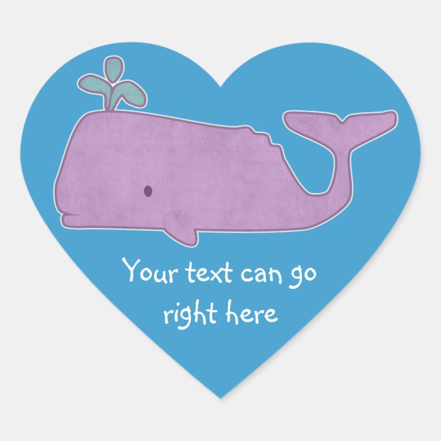 Pegatinas del Corazón de Ballenas Púrpura (Anverso)