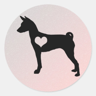 Pegatinas del Corazón de Basenji