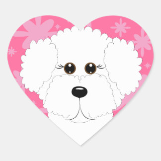 Pegatinas del corazón de Bichon Frise