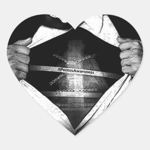 Pegatinas del corazón de conciencia sobre el pectu