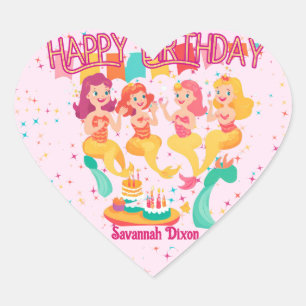Pegatinas del Corazón de Cumpleaños Feliz