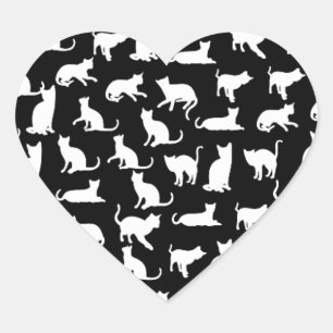pegatinas del corazón de gatos