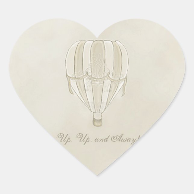 Pegatinas del corazón de globos aerostáticos (Anverso)