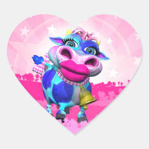 Pegatinas del corazón de Kissy Moo