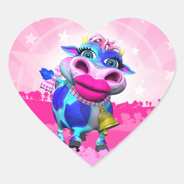 Pegatinas del corazón de Kissy Moo (Anverso)