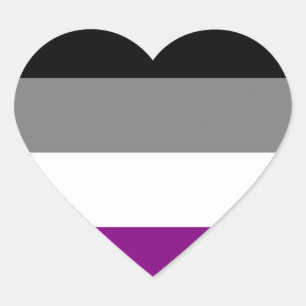 Pegatinas del corazón de la bandera asexual