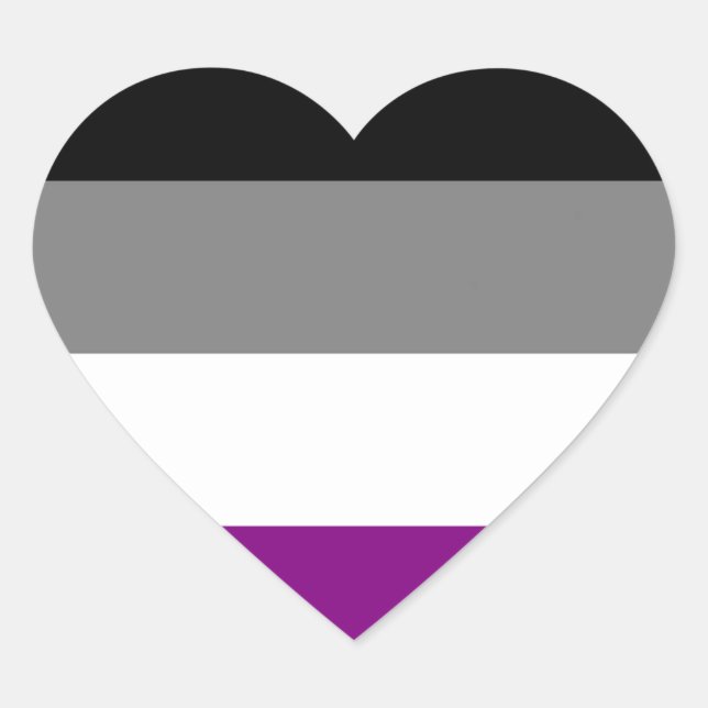 Pegatinas del corazón de la bandera asexual (Anverso)