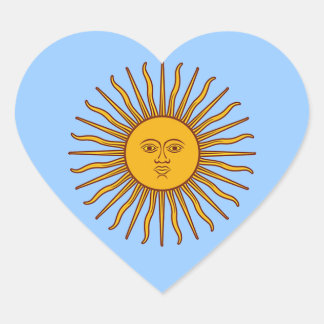 Pegatinas del Corazón de la Bandera de Argentina e